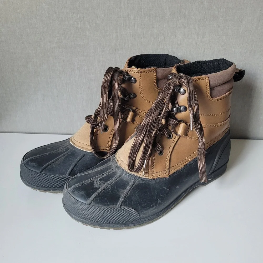 Magellan Outdoors Duck Boots Boys 4 Brown Fair Winter Rain Rugged Gorpcore